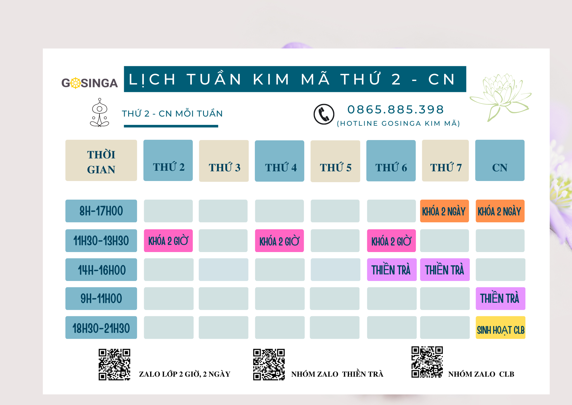 KHÓA THIỀN TỨ NIỆM XỨ 9 NGÀY TỪ 25/01 ĐẾN 02/02/2023